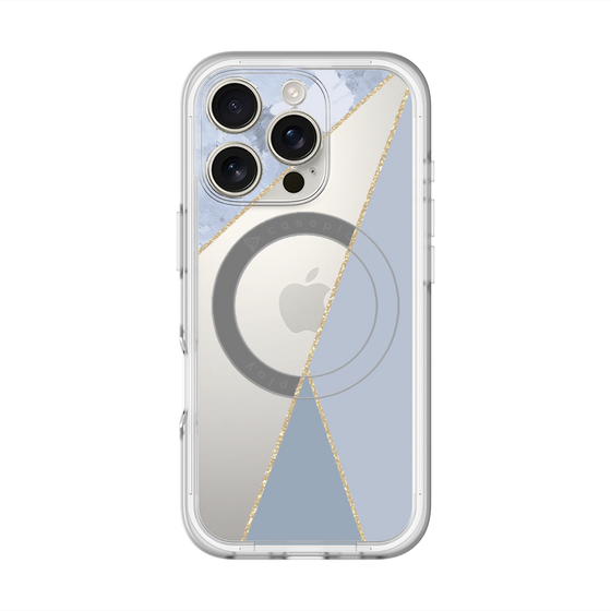 スリムプロテクションプレミアムケース with MagSafe［ マーブルトライアングルパレット - Blue ］