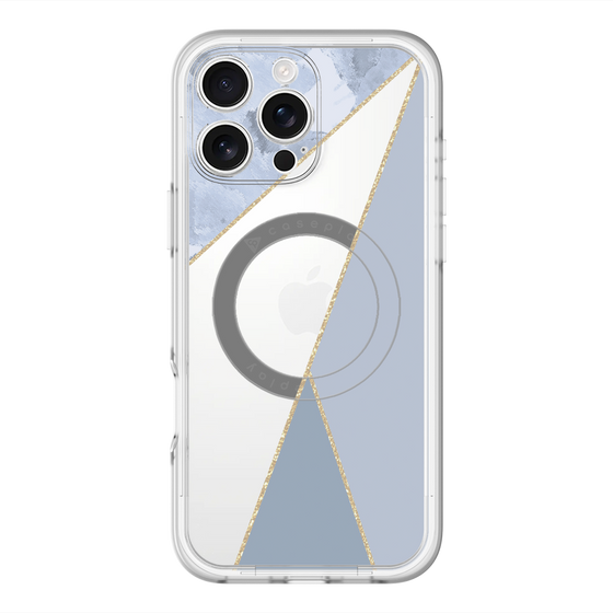 スリムプロテクションプレミアムケース with MagSafe［ マーブルトライアングルパレット - Blue ］