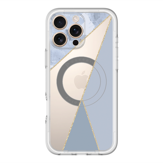 スリムプロテクションプレミアムケース with MagSafe［ マーブルトライアングルパレット - Blue ］
