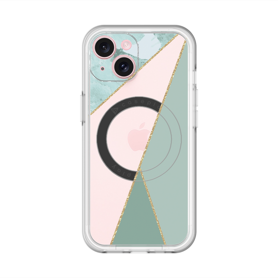スリムプロテクションプレミアムケース with MagSafe［ マーブルトライアングルパレット - Green ］