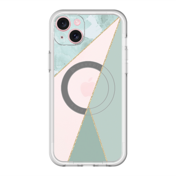 スリムプロテクションプレミアムケース with MagSafe［ マーブルトライアングルパレット - Green ］
