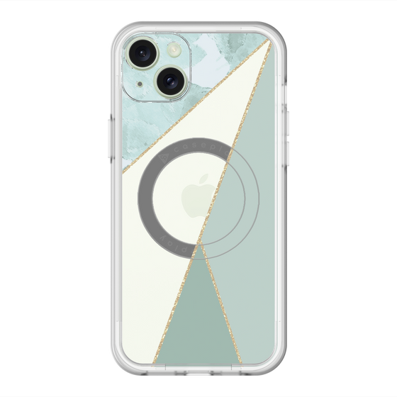 スリムプロテクションプレミアムケース with MagSafe［ マーブルトライアングルパレット - Green ］