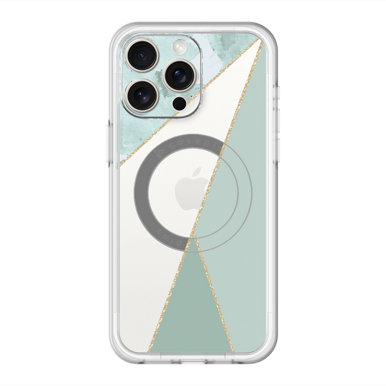 スリムプロテクションプレミアムケース with MagSafe［ マーブルトライアングルパレット - Green ］