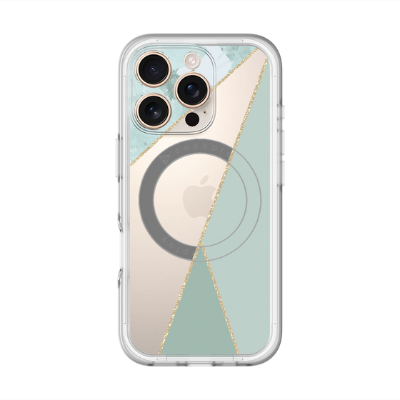 スリムプロテクションプレミアムケース with MagSafe［ マーブルトライアングルパレット - Green ］