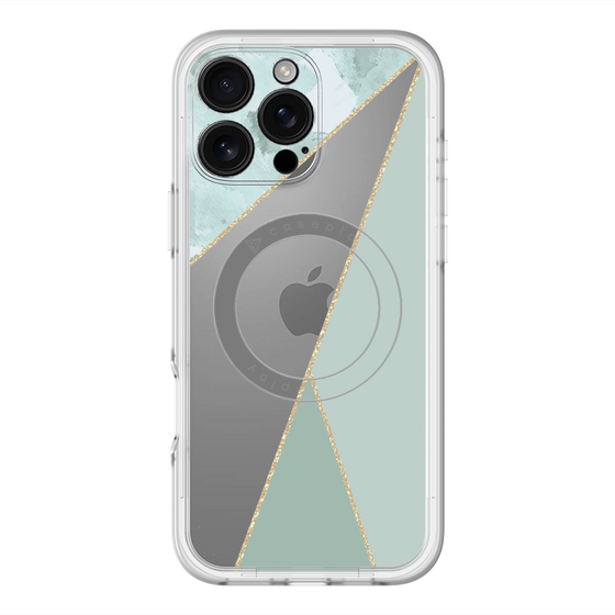 スリムプロテクションプレミアムケース with MagSafe［ マーブルトライアングルパレット - Green ］