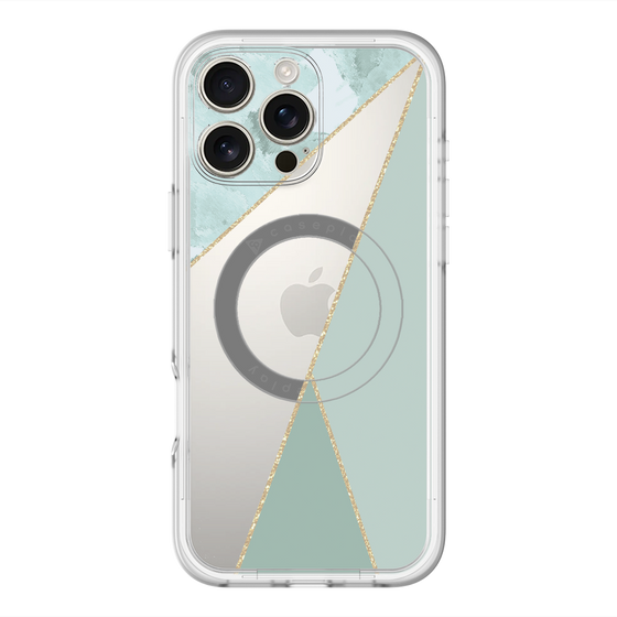 スリムプロテクションプレミアムケース with MagSafe［ マーブルトライアングルパレット - Green ］