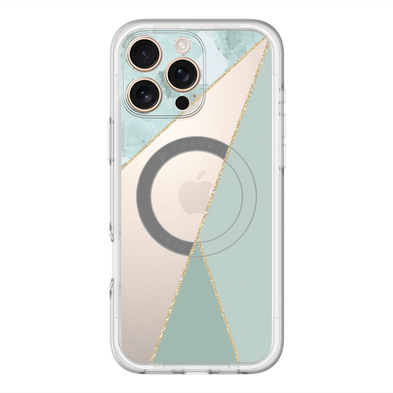 スリムプロテクションプレミアムケース with MagSafe［ マーブルトライアングルパレット - Green ］