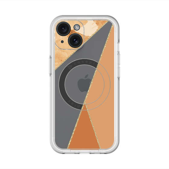 スリムプロテクションプレミアムケース with MagSafe［ マーブルトライアングルパレット - Orange ］