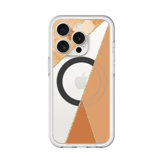 スリムプロテクションプレミアムケース with MagSafe［ マーブルトライアングルパレット - Orange ］