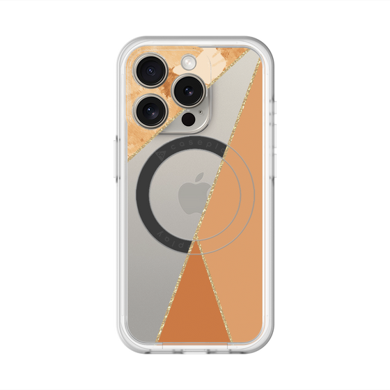 スリムプロテクションプレミアムケース with MagSafe［ マーブルトライアングルパレット - Orange ］