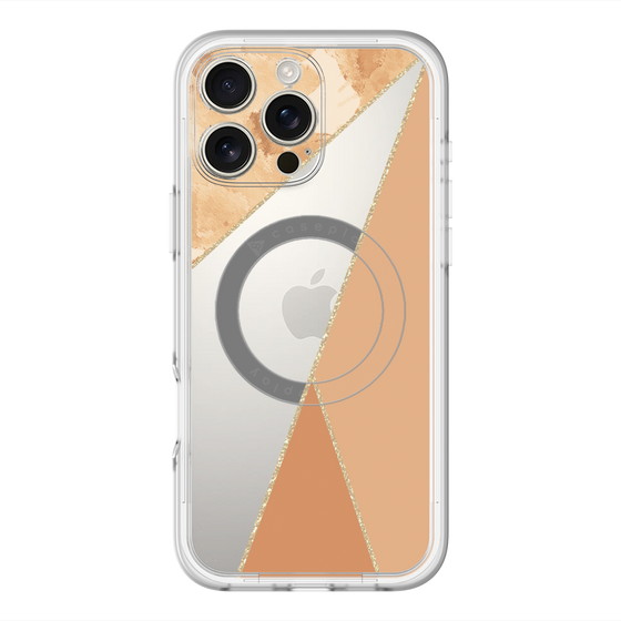 スリムプロテクションプレミアムケース with MagSafe［ マーブルトライアングルパレット - Orange ］