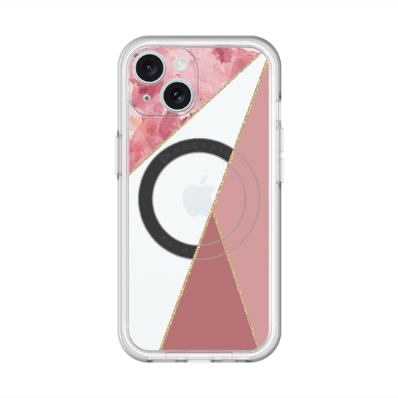 スリムプロテクションプレミアムケース with MagSafe［ マーブルトライアングルパレット - Pink ］