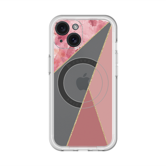 スリムプロテクションプレミアムケース with MagSafe［ マーブルトライアングルパレット - Pink ］