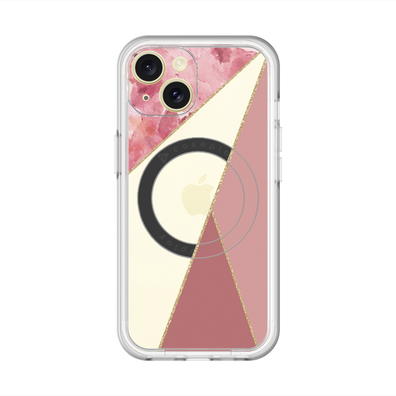 スリムプロテクションプレミアムケース with MagSafe［ マーブルトライアングルパレット - Pink ］