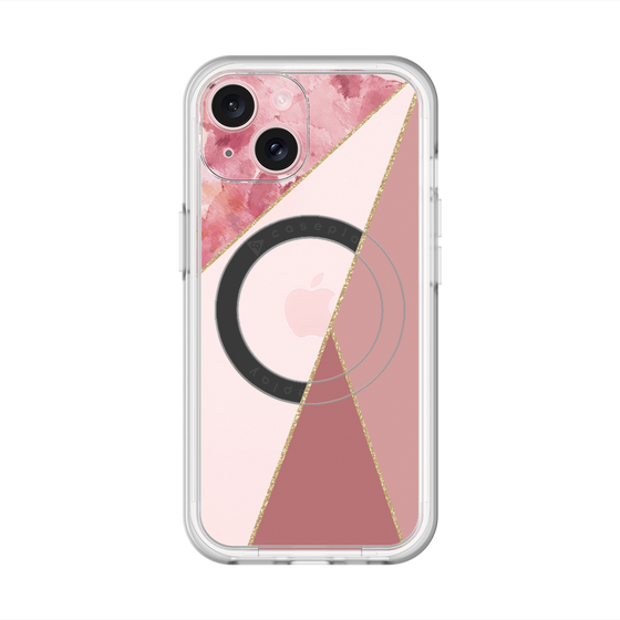 スリムプロテクションプレミアムケース with MagSafe［ マーブルトライアングルパレット - Pink ］