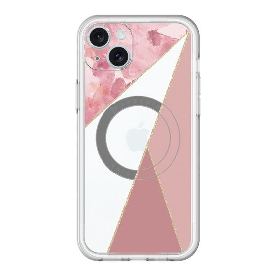 スリムプロテクションプレミアムケース with MagSafe［ マーブルトライアングルパレット - Pink ］