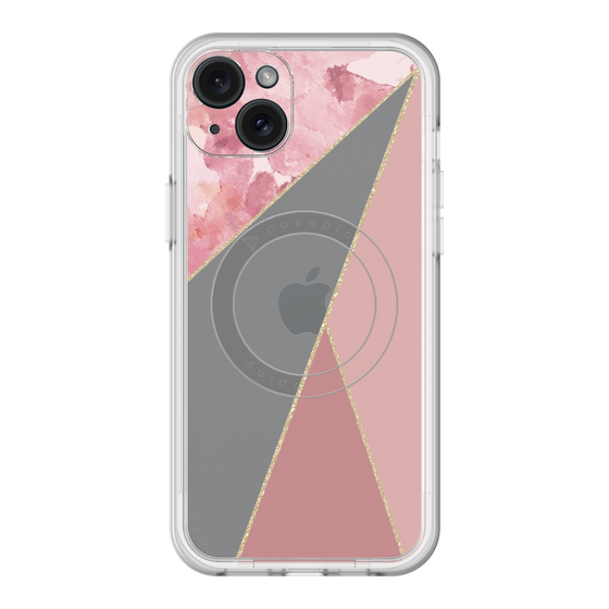スリムプロテクションプレミアムケース with MagSafe［ マーブルトライアングルパレット - Pink ］