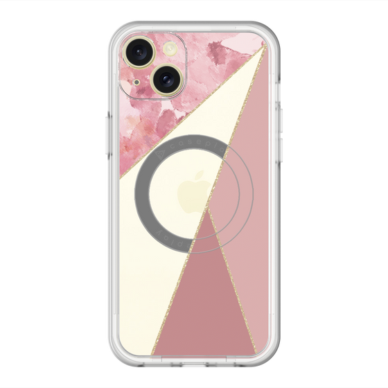 スリムプロテクションプレミアムケース with MagSafe［ マーブルトライアングルパレット - Pink ］