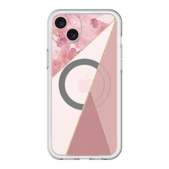 スリムプロテクションプレミアムケース with MagSafe［ マーブルトライアングルパレット - Pink ］