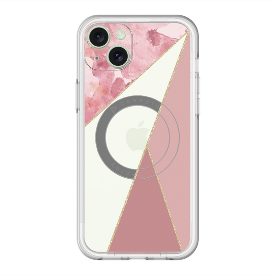 スリムプロテクションプレミアムケース with MagSafe［ マーブルトライアングルパレット - Pink ］