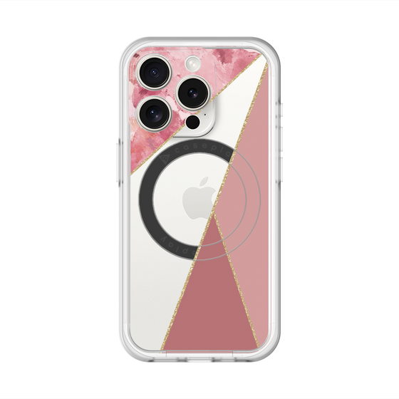スリムプロテクションプレミアムケース with MagSafe［ マーブルトライアングルパレット - Pink ］