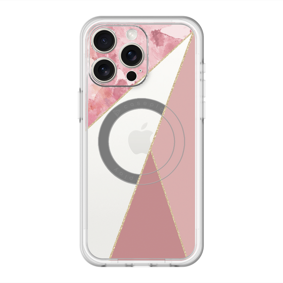 スリムプロテクションプレミアムケース with MagSafe［ マーブルトライアングルパレット - Pink ］