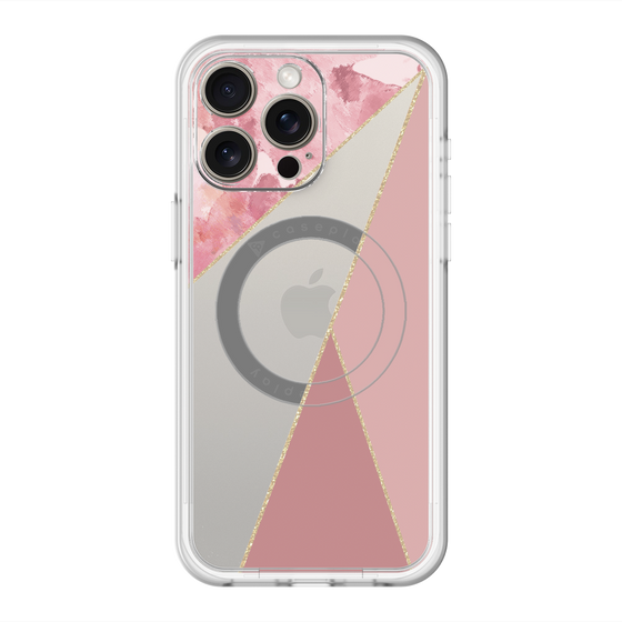 スリムプロテクションプレミアムケース with MagSafe［ マーブルトライアングルパレット - Pink ］