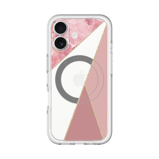 スリムプロテクションプレミアムケース with MagSafe［ マーブルトライアングルパレット - Pink ］