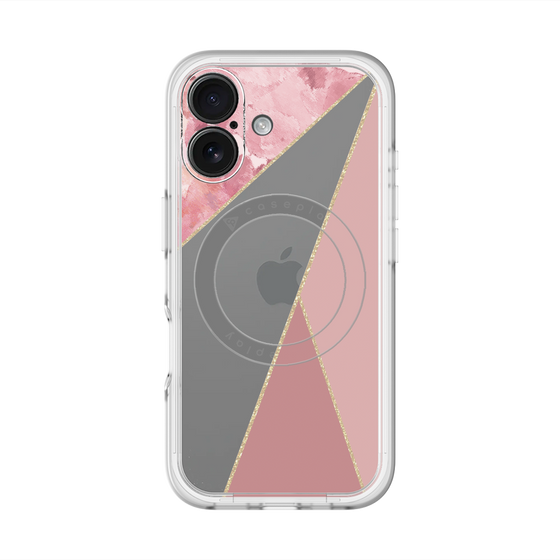 スリムプロテクションプレミアムケース with MagSafe［ マーブルトライアングルパレット - Pink ］