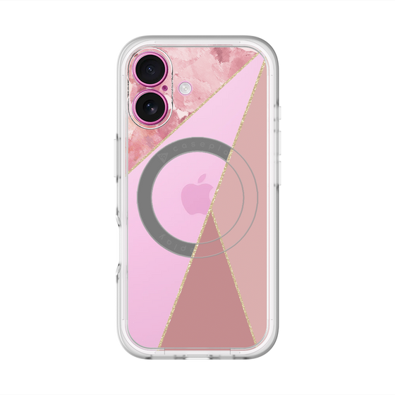 スリムプロテクションプレミアムケース with MagSafe［ マーブルトライアングルパレット - Pink ］