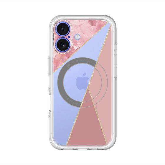 スリムプロテクションプレミアムケース with MagSafe［ マーブルトライアングルパレット - Pink ］