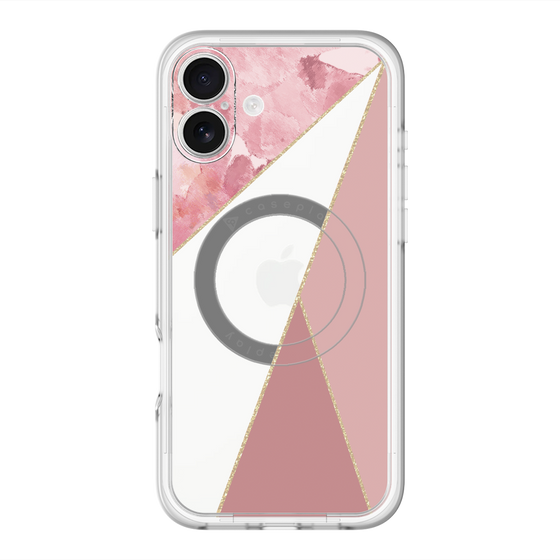 スリムプロテクションプレミアムケース with MagSafe［ マーブルトライアングルパレット - Pink ］