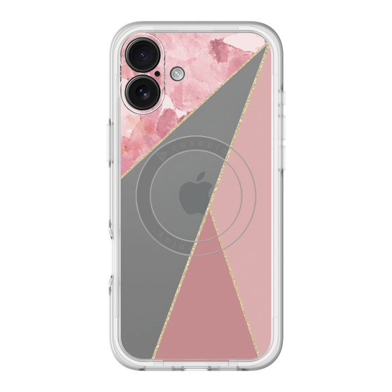スリムプロテクションプレミアムケース with MagSafe［ マーブルトライアングルパレット - Pink ］