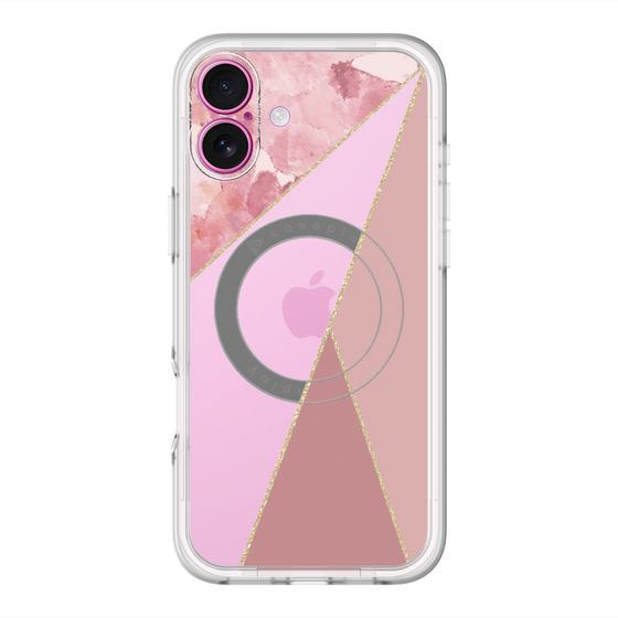 スリムプロテクションプレミアムケース with MagSafe［ マーブルトライアングルパレット - Pink ］