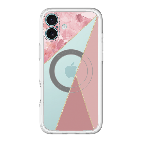 スリムプロテクションプレミアムケース with MagSafe［ マーブルトライアングルパレット - Pink ］