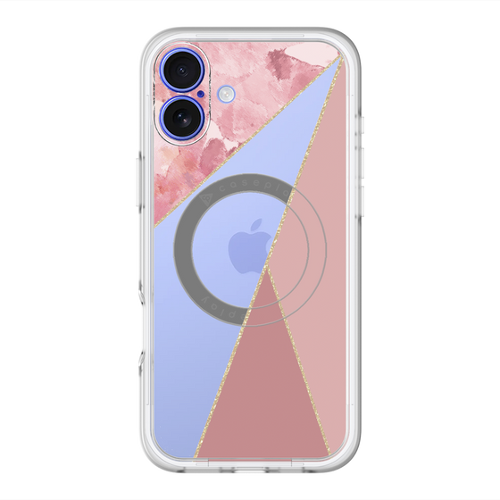 スリムプロテクションプレミアムケース with MagSafe［ マーブルトライアングルパレット - Pink ］