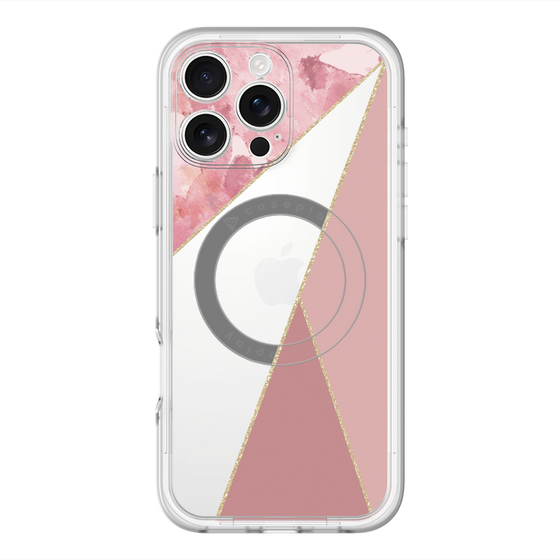 スリムプロテクションプレミアムケース with MagSafe［ マーブルトライアングルパレット - Pink ］