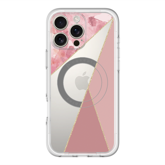 スリムプロテクションプレミアムケース with MagSafe［ マーブルトライアングルパレット - Pink ］