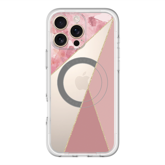 スリムプロテクションプレミアムケース with MagSafe［ マーブルトライアングルパレット - Pink ］