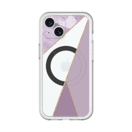 スリムプロテクションプレミアムケース with MagSafe［ マーブルトライアングルパレット - Purple ］