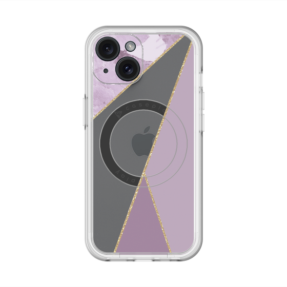 スリムプロテクションプレミアムケース with MagSafe［ マーブルトライアングルパレット - Purple ］