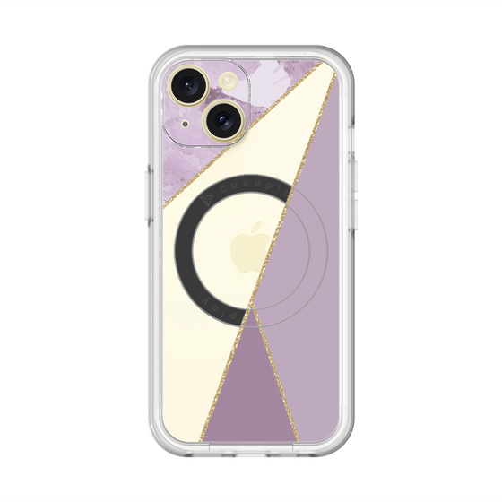 スリムプロテクションプレミアムケース with MagSafe［ マーブルトライアングルパレット - Purple ］