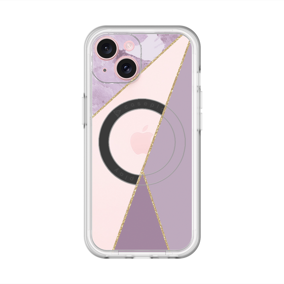 スリムプロテクションプレミアムケース with MagSafe［ マーブルトライアングルパレット - Purple ］
