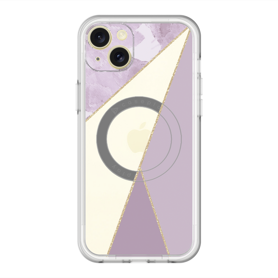 スリムプロテクションプレミアムケース with MagSafe［ マーブルトライアングルパレット - Purple ］