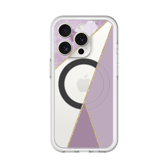 スリムプロテクションプレミアムケース with MagSafe［ マーブルトライアングルパレット - Purple ］