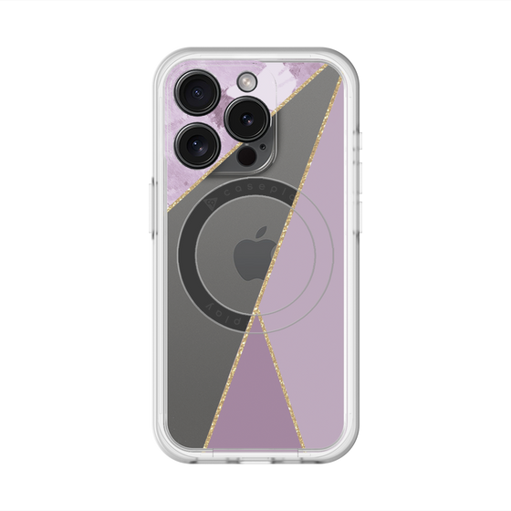 スリムプロテクションプレミアムケース with MagSafe［ マーブルトライアングルパレット - Purple ］
