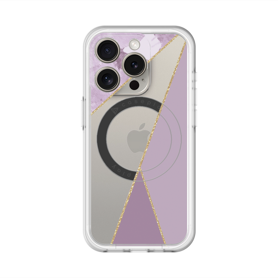 スリムプロテクションプレミアムケース with MagSafe［ マーブルトライアングルパレット - Purple ］