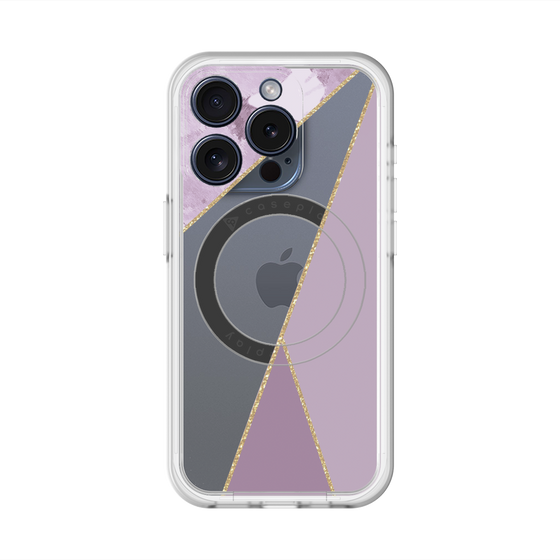 スリムプロテクションプレミアムケース with MagSafe［ マーブルトライアングルパレット - Purple ］