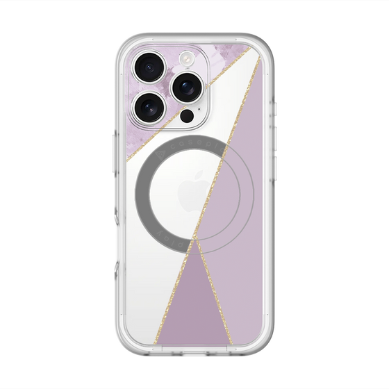 スリムプロテクションプレミアムケース with MagSafe［ マーブルトライアングルパレット - Purple ］