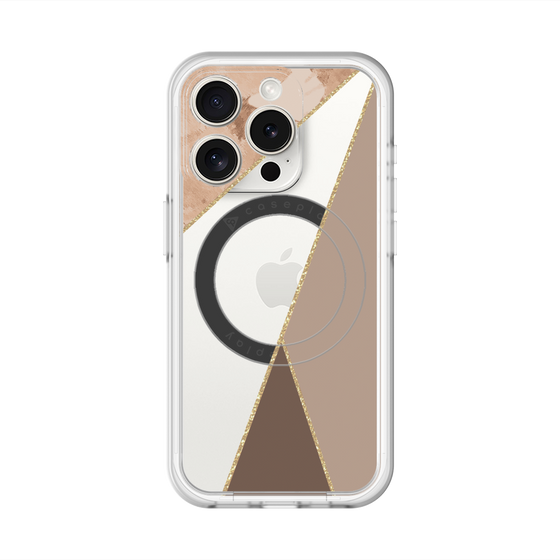 スリムプロテクションプレミアムケース with MagSafe［ マーブルトライアングルパレット - Brown ］